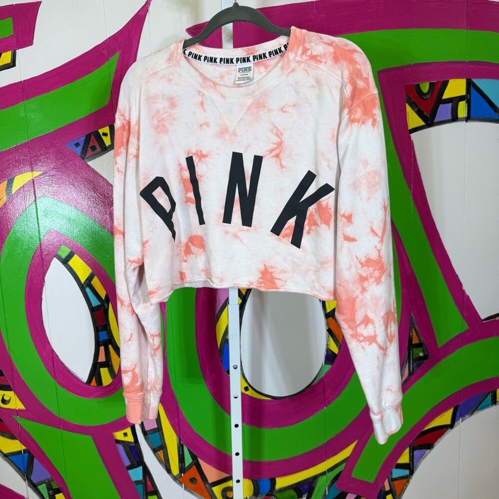 Victoria's Secret Pink Tie-Dye Cropped Sweatshirt. Size Medium. Excellent cond!